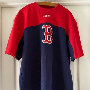 Reebok MLB 2006 Boston Red Sox Short Sleeve Mens M Jersey Shirt Faded Red Navy